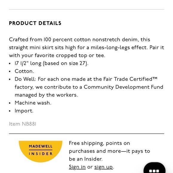 NWT Madewell Rigid Denim High-Waist Straight Mini Skirt in Berridge Wash size 25 - Picture 5 of 13